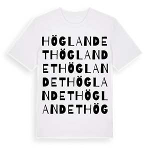 Höglandet ordlek t-shirt – ekologisk bomull t-shirt från Pinshirt
