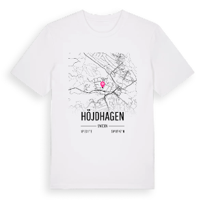 Höjdhagen karta t-shirt – ekologisk bomull t-shirt från Pinshirt