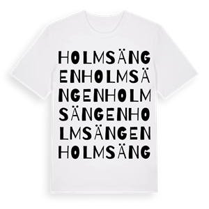 Holmsängen ordlek t-shirt – ekologisk bomull t-shirt från Pinshirt
