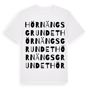 Hörnängsgrundet ordlek t-shirt – ekologisk bomull t-shirt från Pinshirt