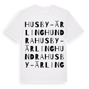 Husby-Ärlinghundra ordlek t-shirt – ekologisk bomull t-shirt från Pinshirt