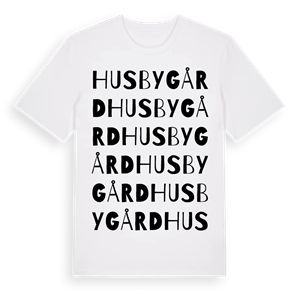Husby gård ordlek t-shirt – ekologisk bomull t-shirt från Pinshirt