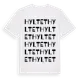 White t-shirt med Hyltet ordlek t-shirt