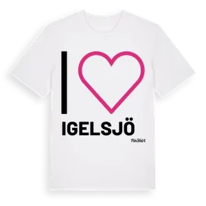 Jag älskar Igelsjö t-shirt stort tryck – ekologisk bomull t-shirt från Pinshirt