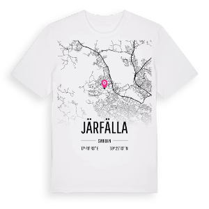 Järfälla karta t-shirt – ekologisk bomull t-shirt från Pinshirt