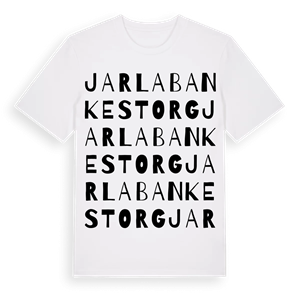 Jarlabankes torg ordlek t-shirt – ekologisk bomull t-shirt från Pinshirt