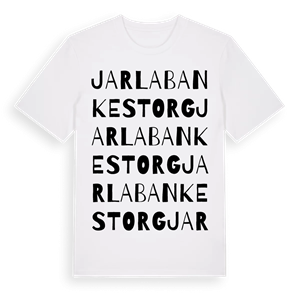 Jarlabankes torg ordlek t-shirt – ekologisk bomull t-shirt från Pinshirt