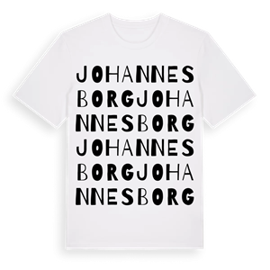 Johannesborg ordlek t-shirt – ekologisk bomull t-shirt från Pinshirt