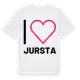 White t-shirt med Jag älskar Jursta t-shirt stort tryck