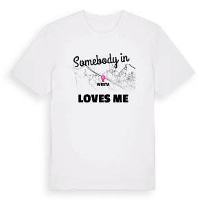 Någon i Jursta älskar mig t-shirt – ekologisk bomull t-shirt från Pinshirt
