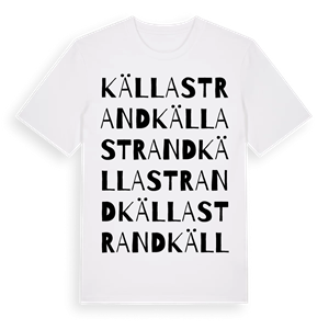 Källa strand ordlek t-shirt – ekologisk bomull t-shirt från Pinshirt