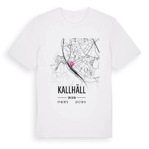 Kallhäll karta t-shirt – ekologisk bomull t-shirt från Pinshirt