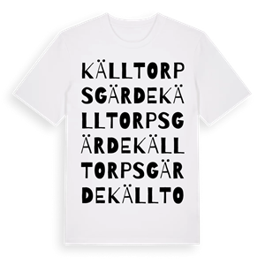Källtorps gärde ordlek t-shirt – ekologisk bomull t-shirt från Pinshirt
