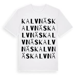 Kalvnäs ordlek t-shirt – ekologisk bomull t-shirt från Pinshirt