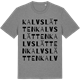 Mid Heather Gray t-shirt med Kalvslätten ordlek t-shirt