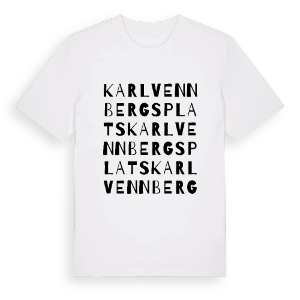 Karl Vennbergs Plats ordlek t-shirt – ekologisk bomull t-shirt från Pinshirt