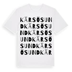 Kärsösund ordlek t-shirt – ekologisk bomull t-shirt från Pinshirt