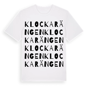 Klockarängen ordlek t-shirt – ekologisk bomull t-shirt från Pinshirt