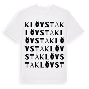 Klövsta ordlek t-shirt – ekologisk bomull t-shirt från Pinshirt