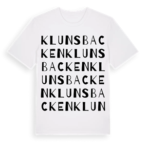 Klunsbacken ordlek t-shirt – ekologisk bomull t-shirt från Pinshirt