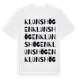 White t-shirt med Klunshögen ordlek t-shirt