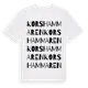 White t-shirt med Korshammaren ordlek t-shirt