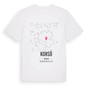 Korsö karta t-shirt – ekologisk bomull t-shirt från Pinshirt
