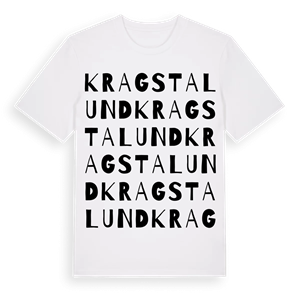 Kragstalund ordlek t-shirt – ekologisk bomull t-shirt från Pinshirt