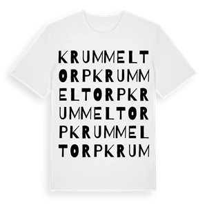 Krummeltorp ordlek t-shirt – ekologisk bomull t-shirt från Pinshirt
