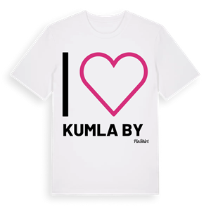Jag älskar Kumla by t-shirt stort tryck – ekologisk bomull t-shirt från Pinshirt