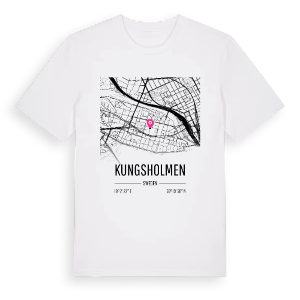 Kungsholmen karta t-shirt – ekologisk bomull t-shirt från Pinshirt