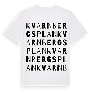 Kvarnbergsplan ordlek t-shirt – ekologisk bomull t-shirt från Pinshirt