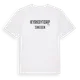 White t-shirt med Kyrkbytorp i Sverige t-shirt