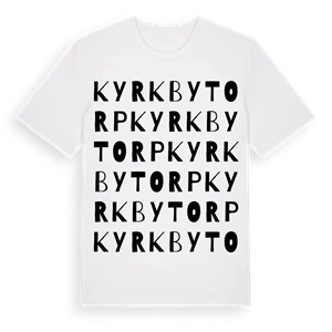 Kyrkbytorp ordlek t-shirt – ekologisk bomull t-shirt från Pinshirt