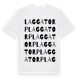 White t-shirt med Laggatorp ordlek t-shirt