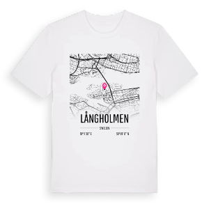 Långholmen karta t-shirt – ekologisk bomull t-shirt från Pinshirt