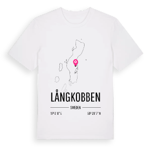 Långkobben karta t-shirt – ekologisk bomull t-shirt från Pinshirt