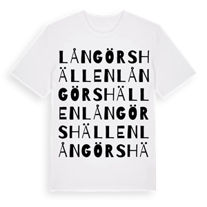 Långörshällen ordlek t-shirt – ekologisk bomull t-shirt från Pinshirt