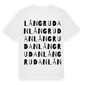 Långrudan ordlek t-shirt – ekologisk bomull t-shirt från Pinshirt