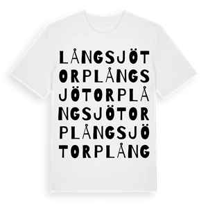 Långsjötorp ordlek t-shirt – ekologisk bomull t-shirt från Pinshirt