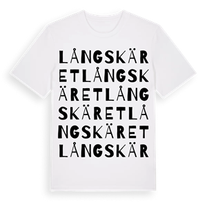 Långskäret ordlek t-shirt – ekologisk bomull t-shirt från Pinshirt