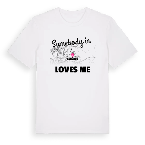 Någon i Lännock älskar mig t-shirt – ekologisk bomull t-shirt från Pinshirt