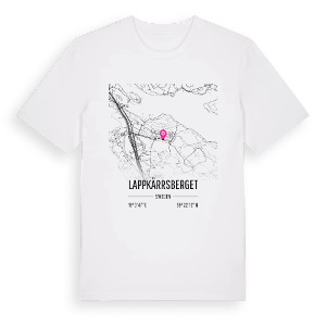 Lappkärrsberget karta t-shirt – ekologisk bomull t-shirt från Pinshirt