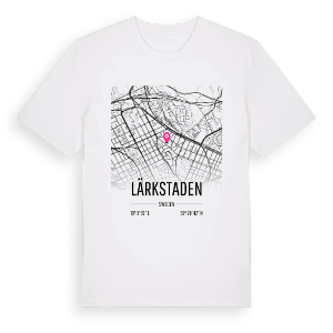 Lärkstaden karta t-shirt – ekologisk bomull t-shirt från Pinshirt