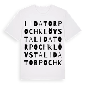 Lidatorp och Klövsta ordlek t-shirt – ekologisk bomull t-shirt från Pinshirt