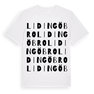 Lidingöbro ordlek t-shirt – ekologisk bomull t-shirt från Pinshirt