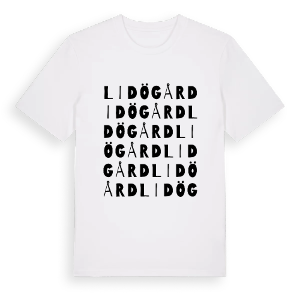 Lidö gård ordlek t-shirt – ekologisk bomull t-shirt från Pinshirt