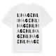 White t-shirt med Lihagen ordlek t-shirt