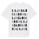 White t-shirt med Liljaskobbarna ordlek t-shirt