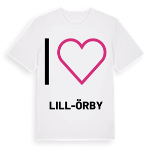Jag älskar Lill-Örby t-shirt stort tryck – ekologisk bomull t-shirt från Pinshirt
